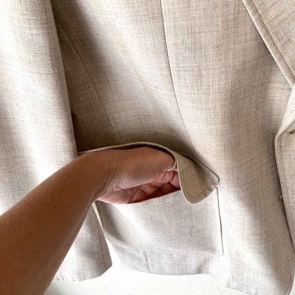 VINTAGE! LIKE NEW! Reed St James Mens Linen Blend Blazer - Picture 5 of 12